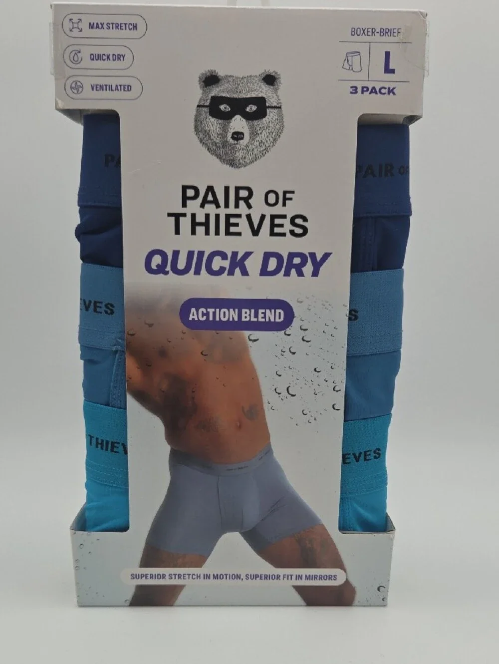 Pair of Thieves Men's Stretch Boxer Briefs - Slate Blue